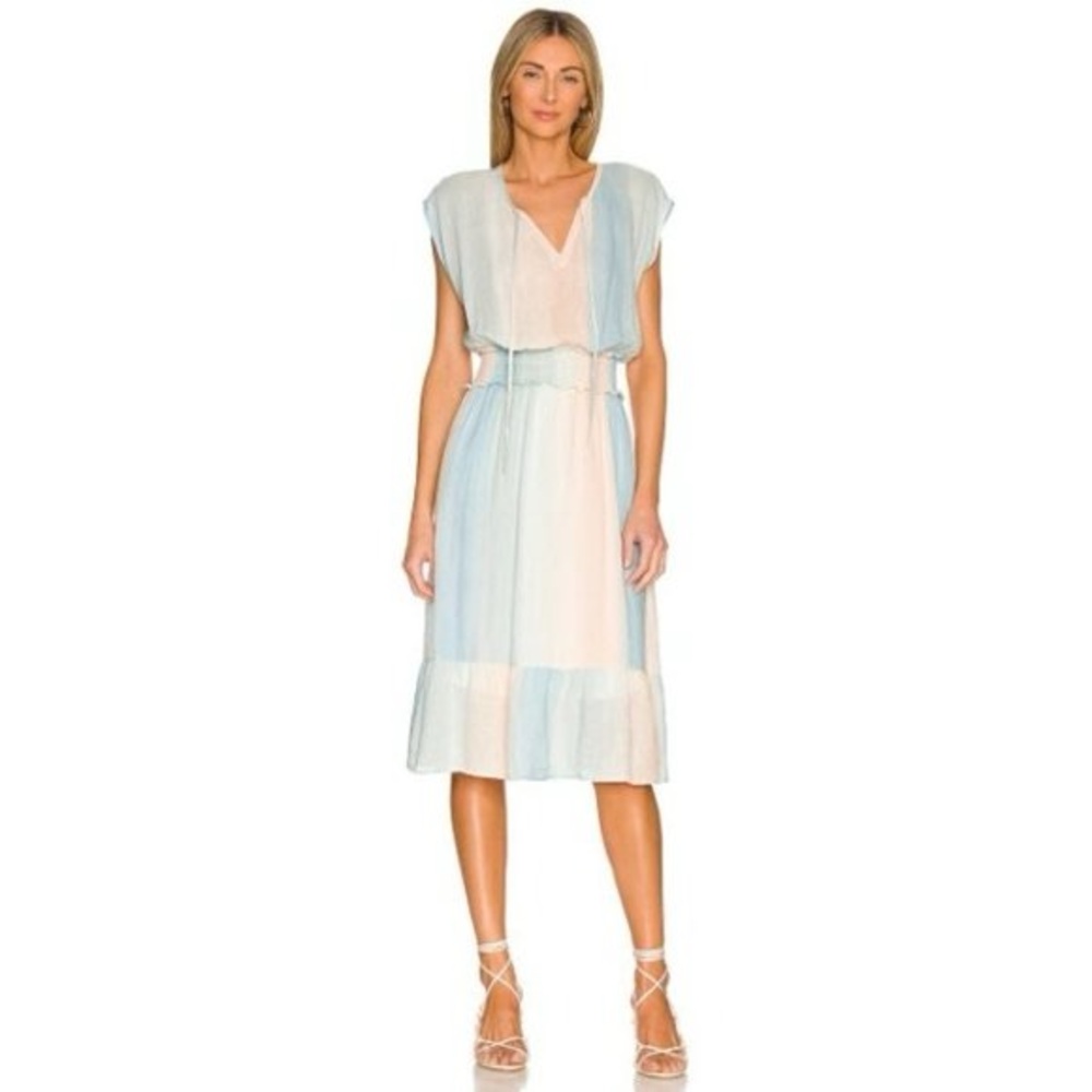 Rails Ashlyn Ashlyn Sunset Gradient Linen Blend midi dress size medium blue pink
